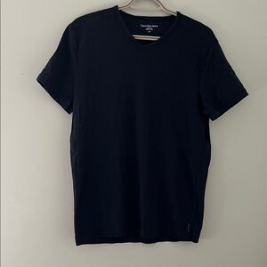 Calvin Klein Jeans Black V-Neck T-Shirt, Size Small